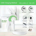 Einziehbarer Ventilator, USB-Aufladung, zusammenklappbar, tragbar, Mini-Elektroventilator, Schlafsaal, Outdoor-Kühlgeräte, verstellbare Heimventilatoren